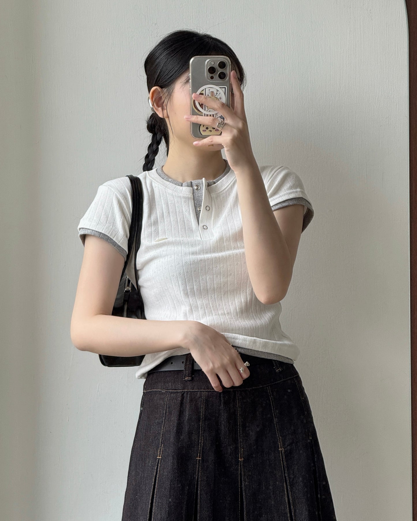 TP590 Layer QQ Top - Gray | White