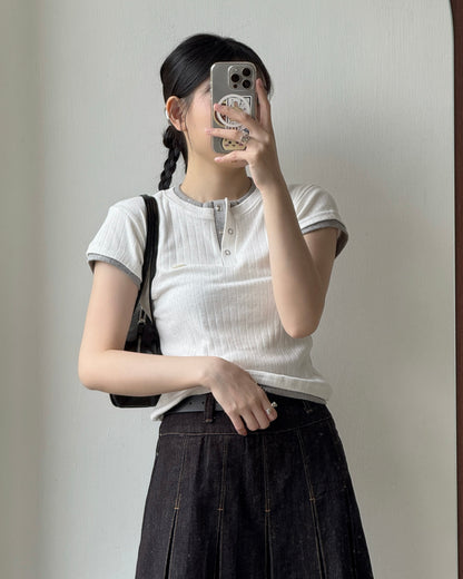 TP590 Layer QQ Top - Gray | White