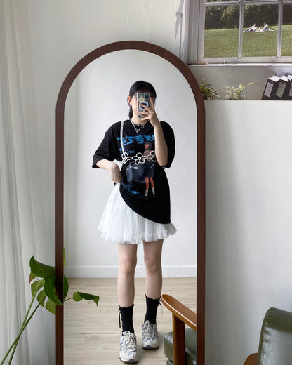TP521 Oversize Print TEE - White | Gray | Black