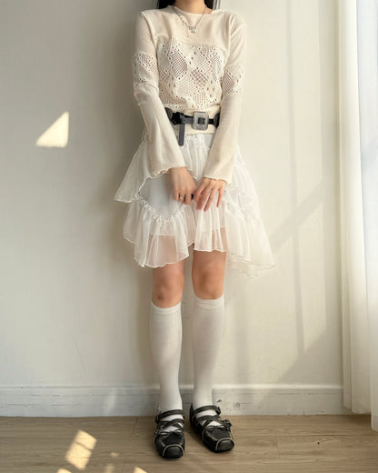 TP570 Patchwork Knit - Ivory | Black