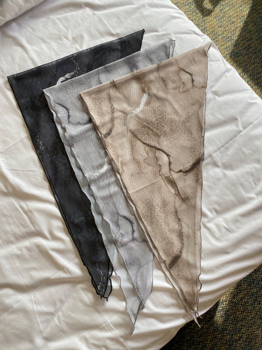 KA331 Tie Dye Scarf - Kahki | Gray | Black
