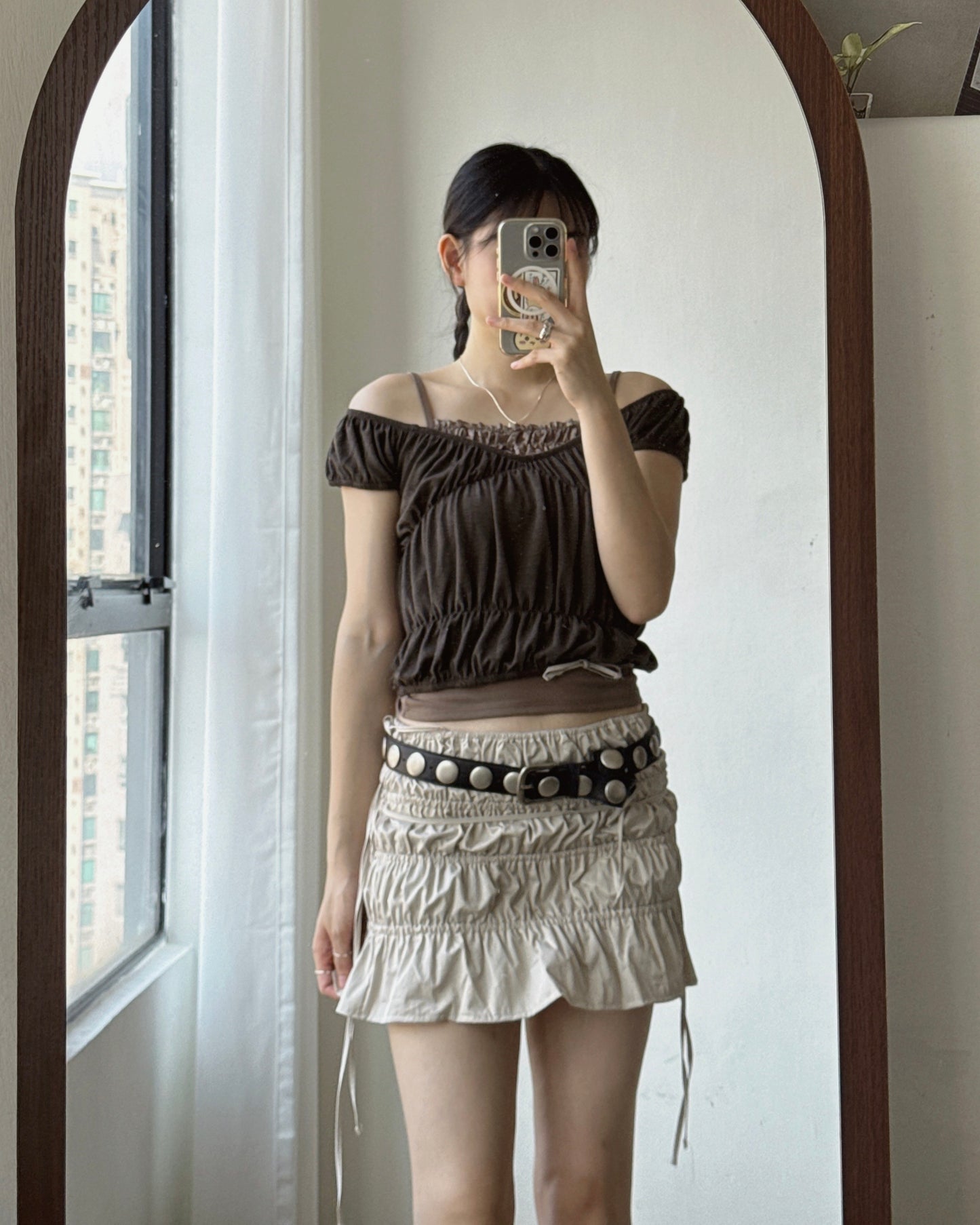 VT321 2way Shirred Layer Vest&Skirt - White | Black | Beige
