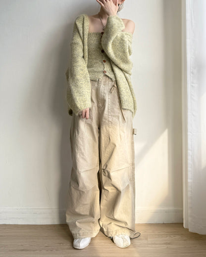 CD056 Cardigan Top Set - Yellow | Blue