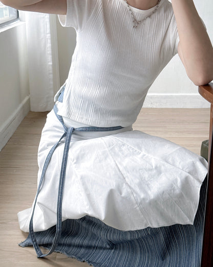 現貨 SK192 Ami Cut-out Midi Skirt - Khaki | White | Black