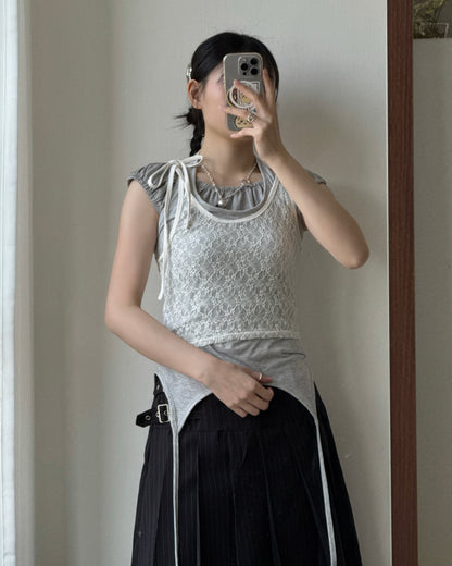 VT295 Lace Camisole - White | Black