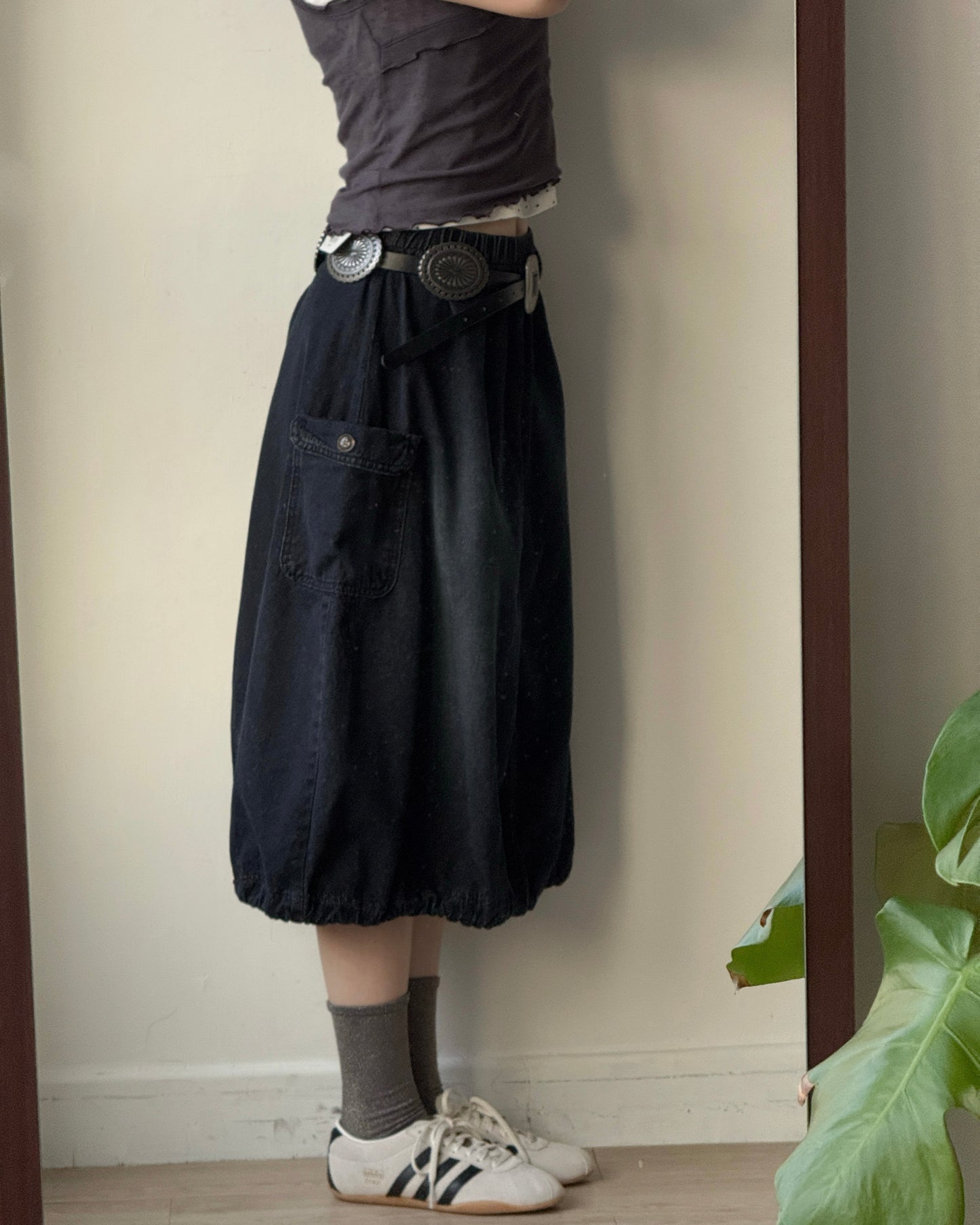 SK215 Balloon Skirt - Dark Denim