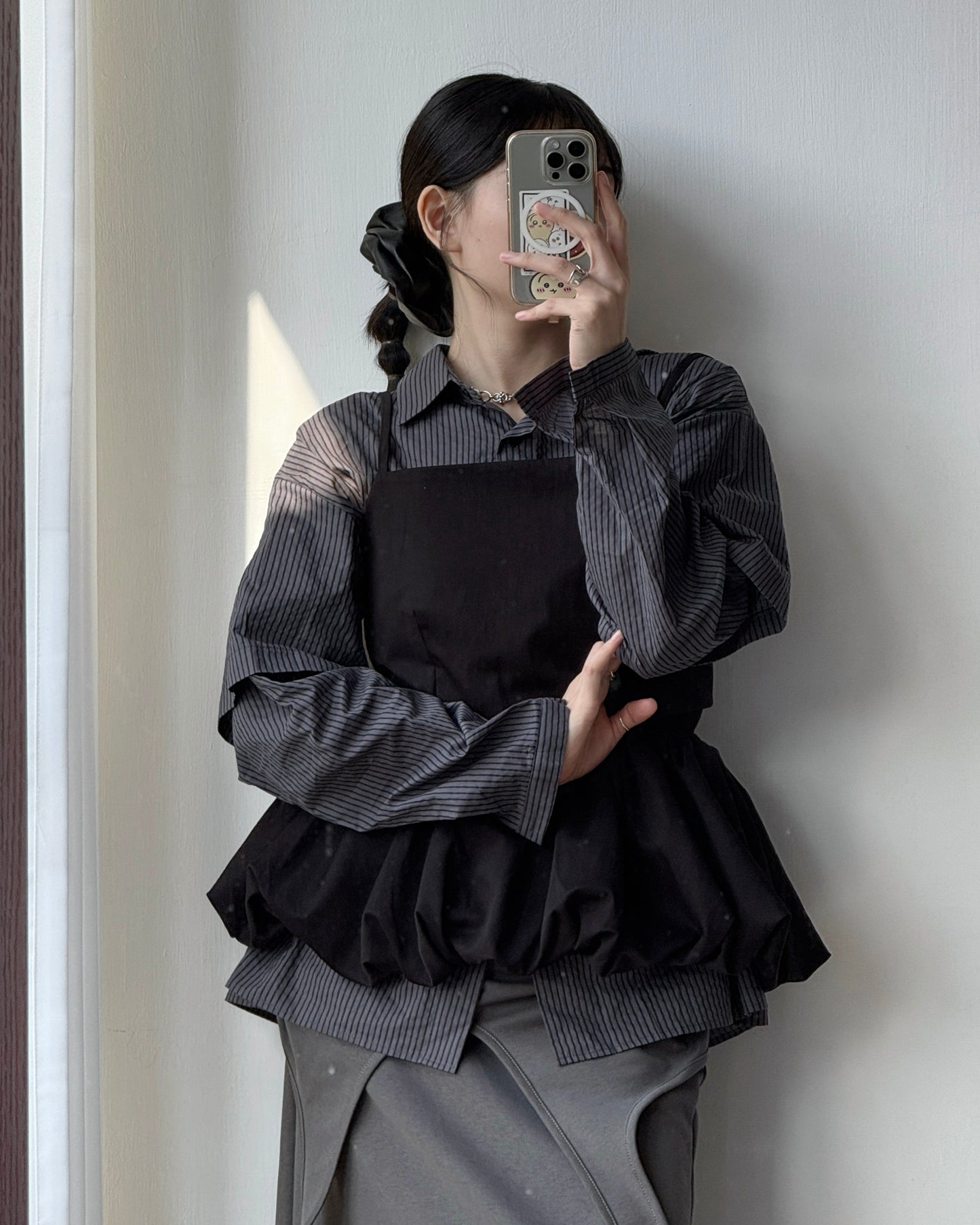 VT263 Balloon Bustier - Beige | Black