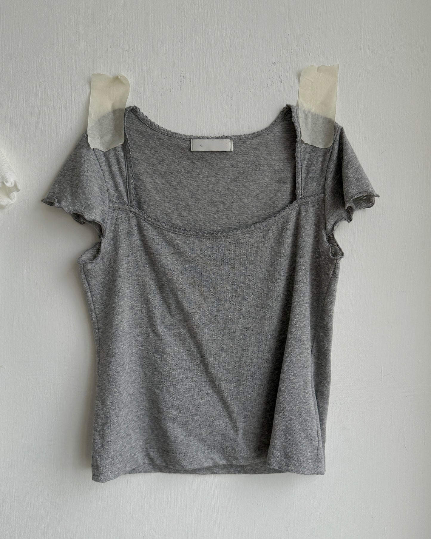 TP602 Breezy Textured Square Top - Green | White | Gray