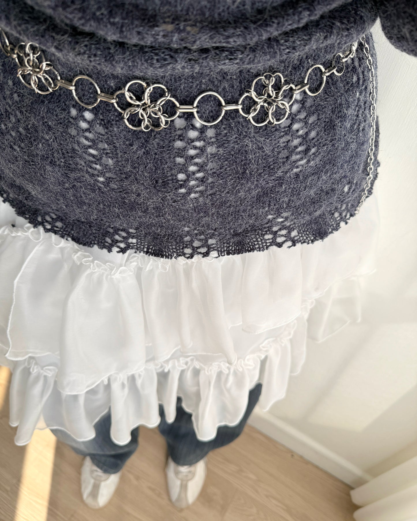 SK210 Cancan Skirt - White | Mocha