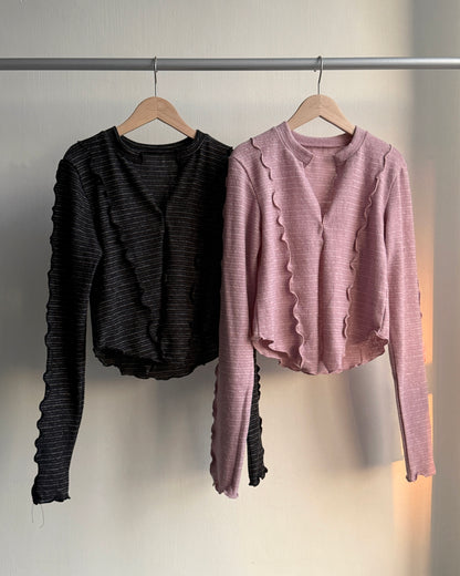 TP562 開叉微性感上衣 - Pink | Black