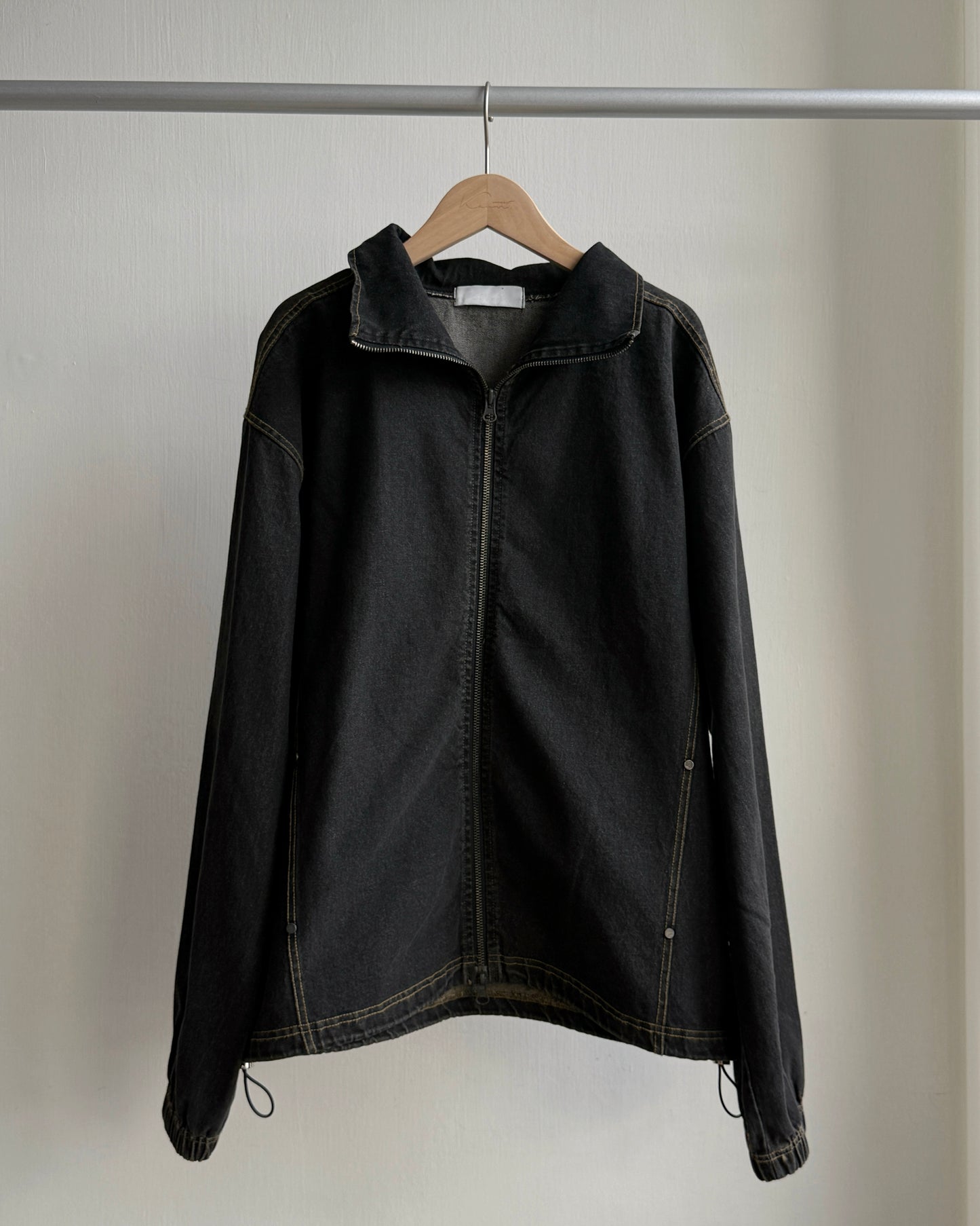 🍂早鳥限定優惠 JK040 Denim String Zip-up Jacket - Navy | Black