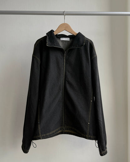 🍂早鳥限定優惠 JK040 Denim String Zip-up Jacket - Navy | Black
