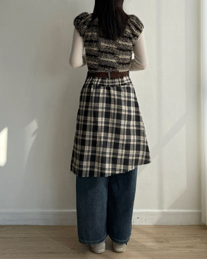 TP560 泡泡褶皺針織衫 - Brown | Black