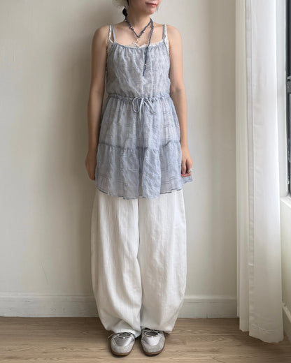 VT255 Check Sheer Vest - White | Black | Blue