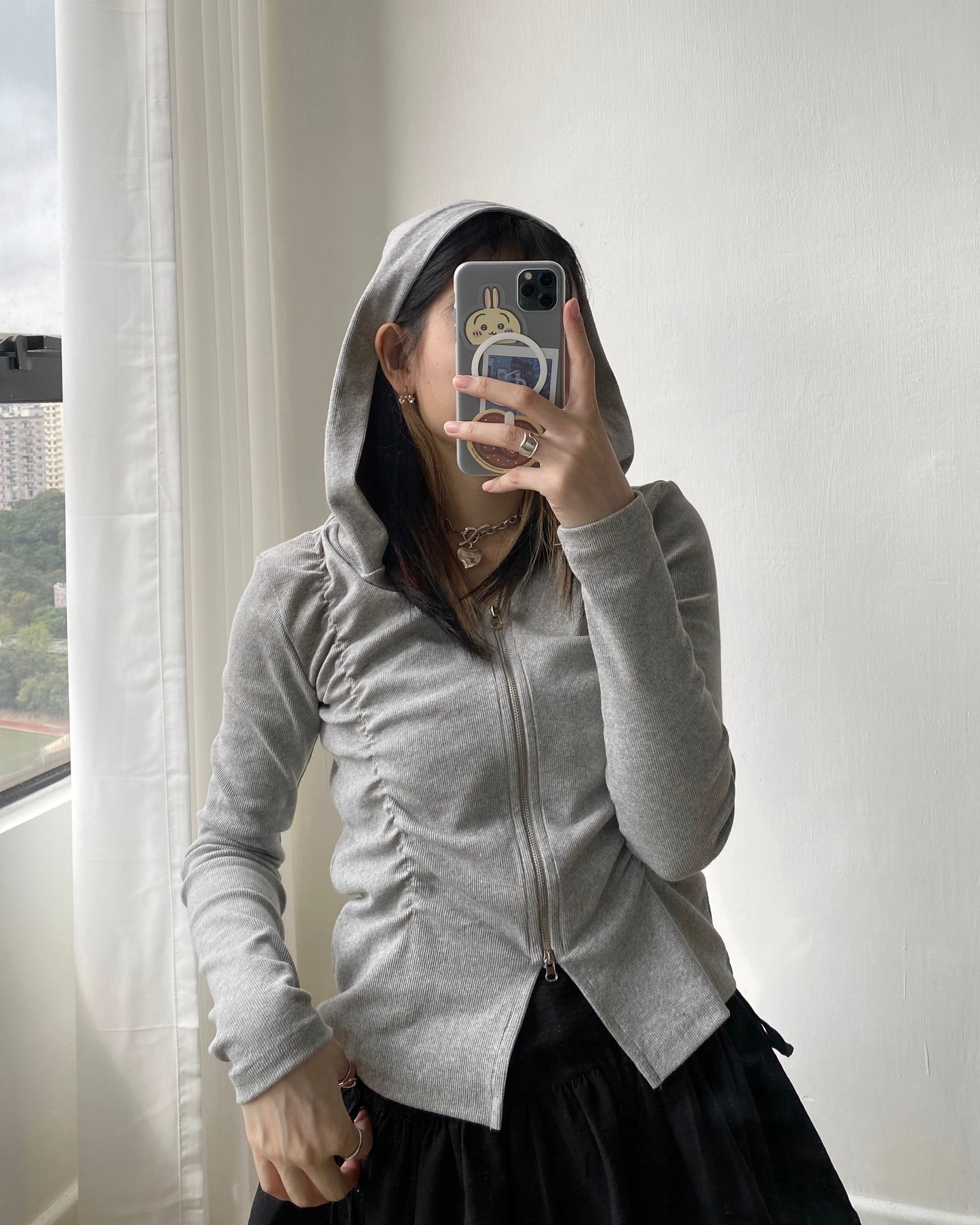 JK038 Casual Jacket - Gray | White | Black