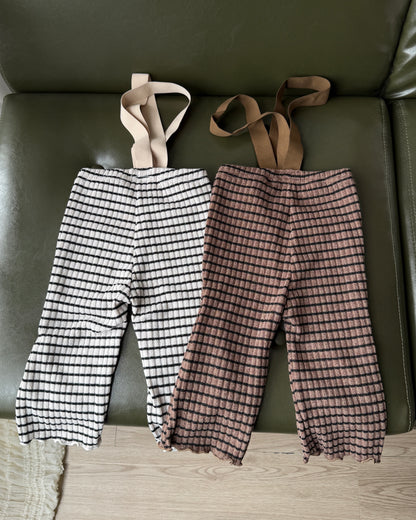 🍪Bebeholic 條紋吊帶褲 - Ivory | Green | Grey | Brown