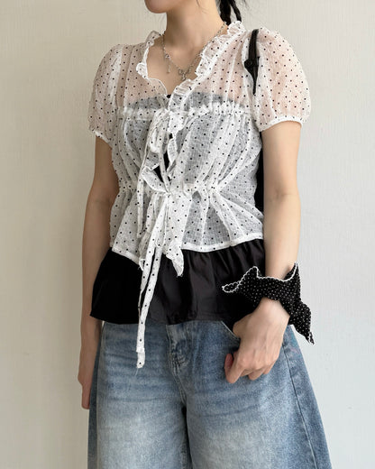 TP594 DotDot Blouse - White | Black