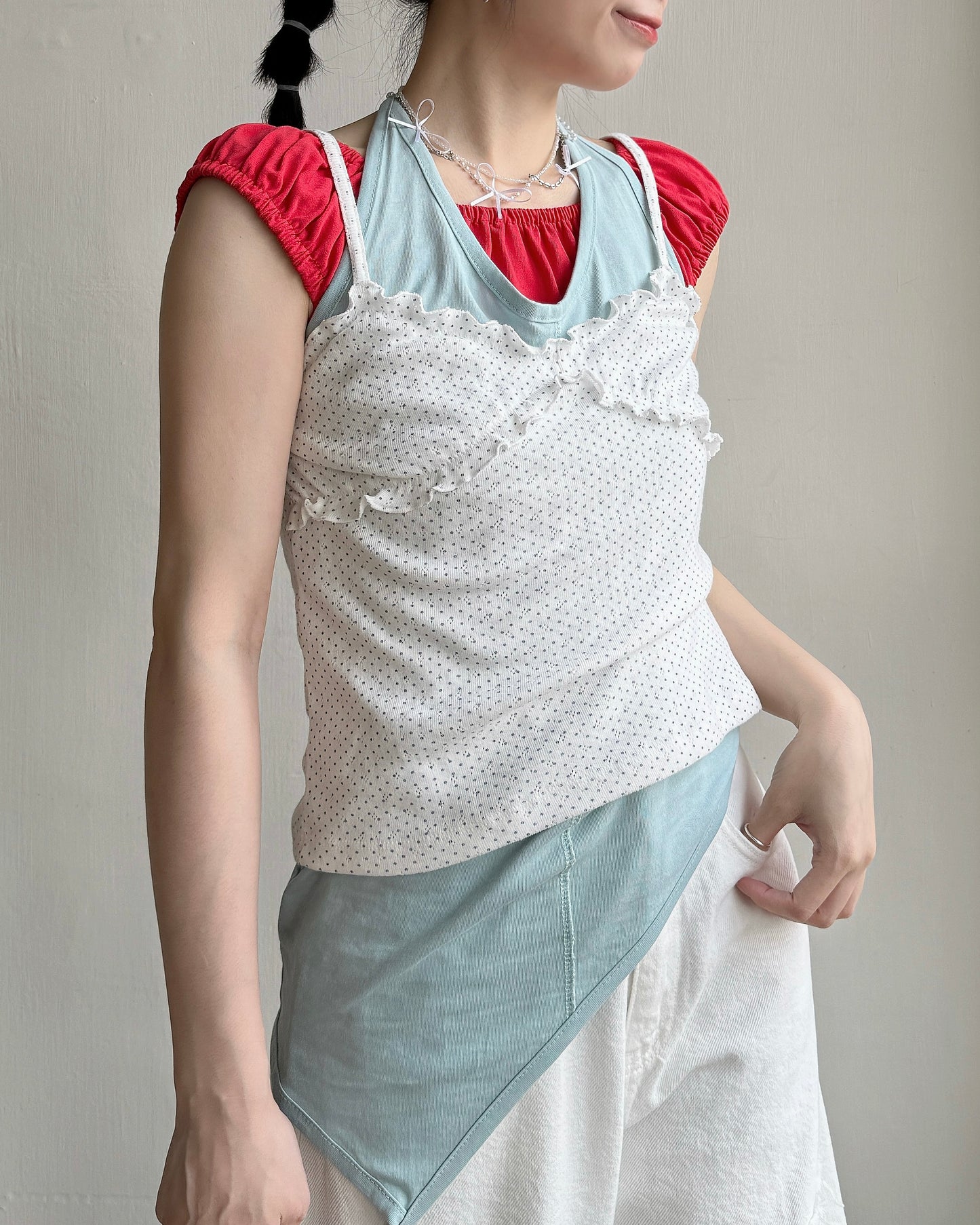 VT285 Flat Off Vest - White | Gray | Red