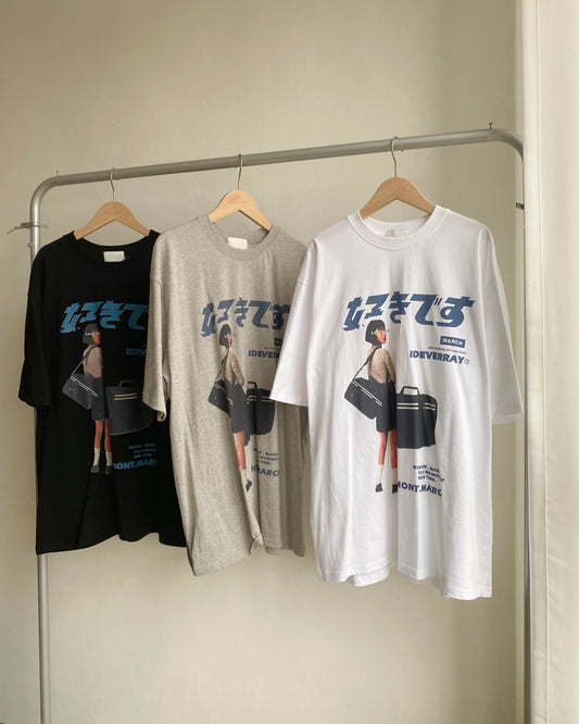 TP521 Oversize Print TEE - White | Gray | Black
