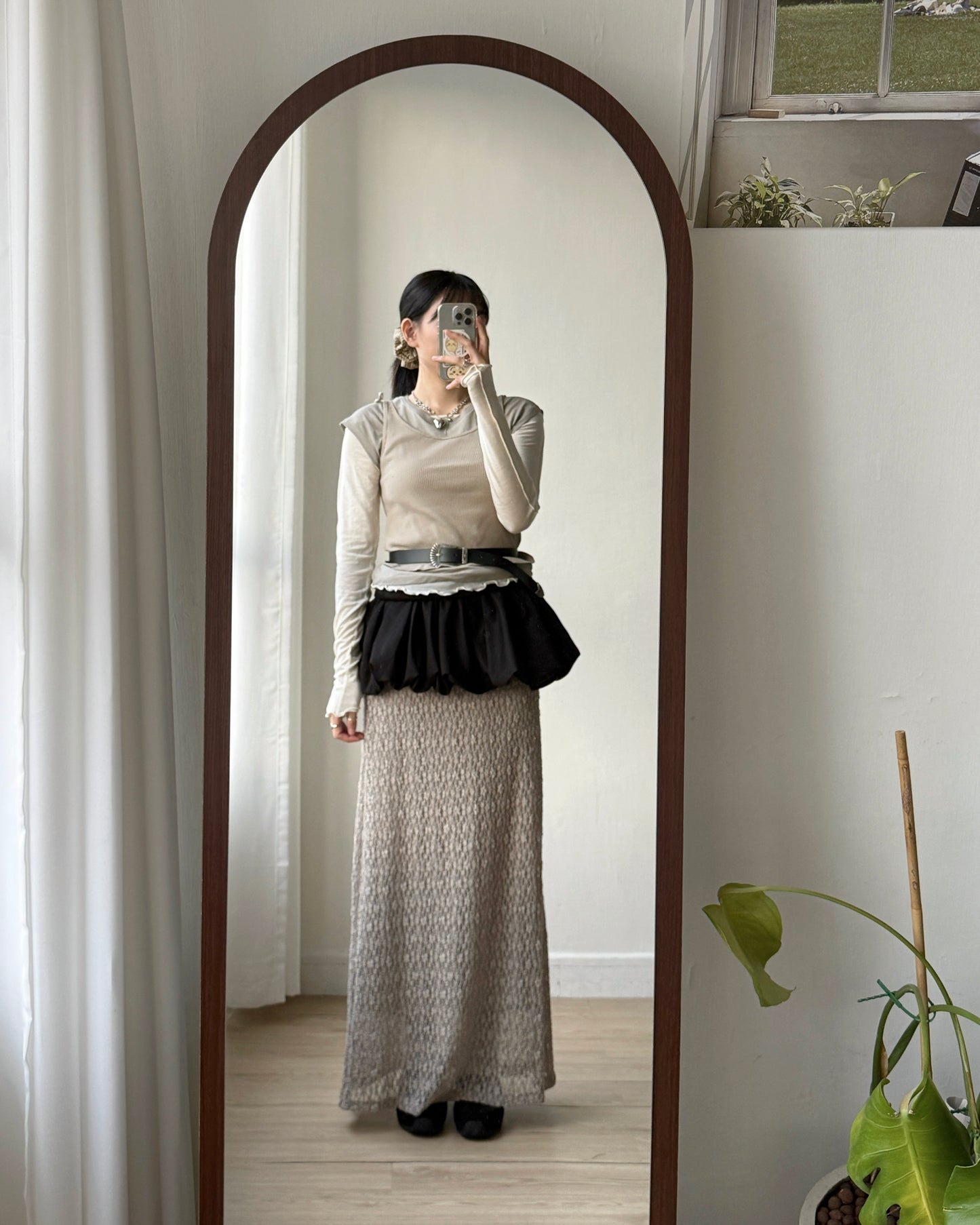 VT263 Balloon Bustier - Beige | Black