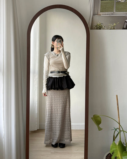 VT263 Balloon Bustier - Beige | Black