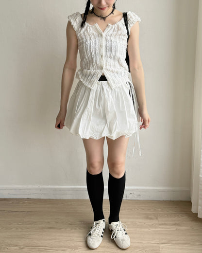SK221 Balloon Skirt - White | Black | Gray