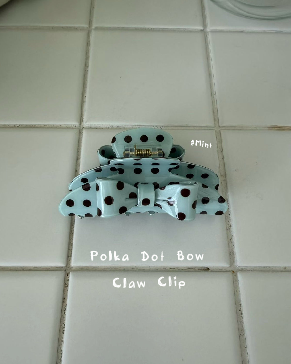 KA440 Polka Dot Bow Claw Clip
