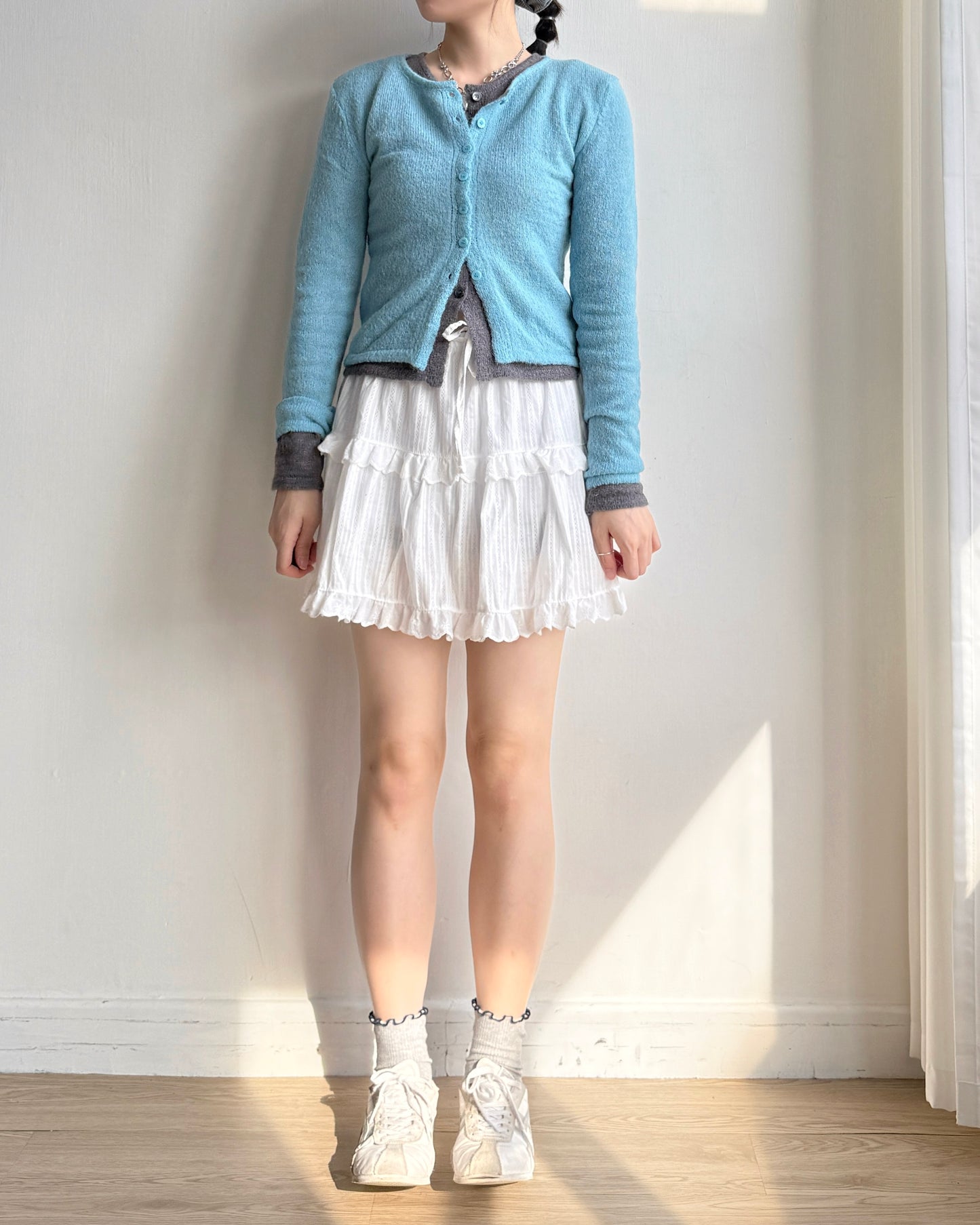 CD057 Alpaca Lily Cardigan - Purple | Turquoise | Gray