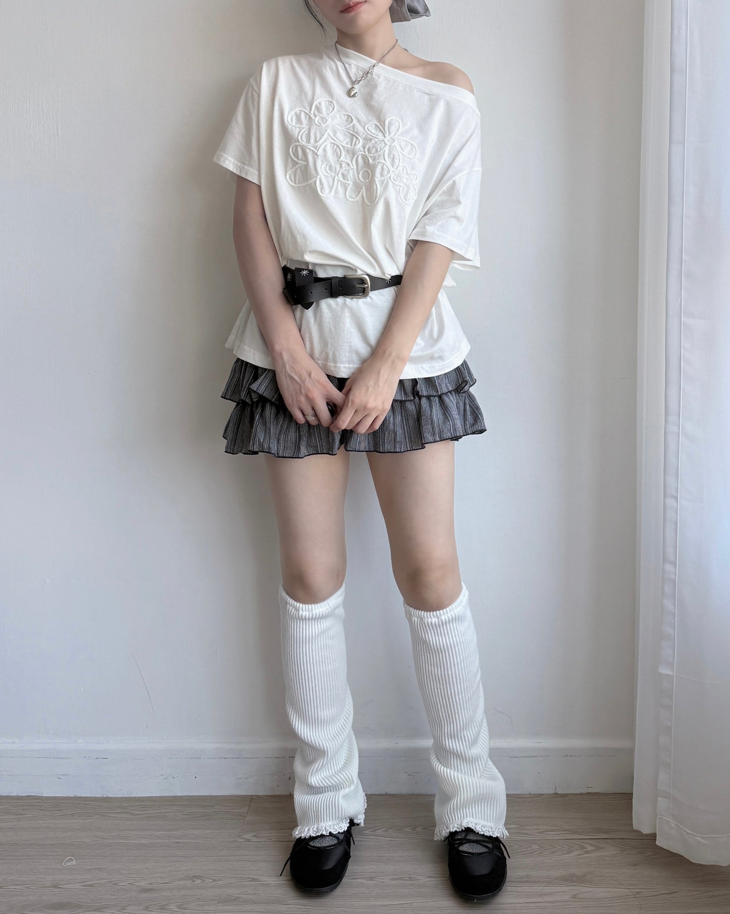 SK198 Mixed Skirt Pants - Mint | Navy