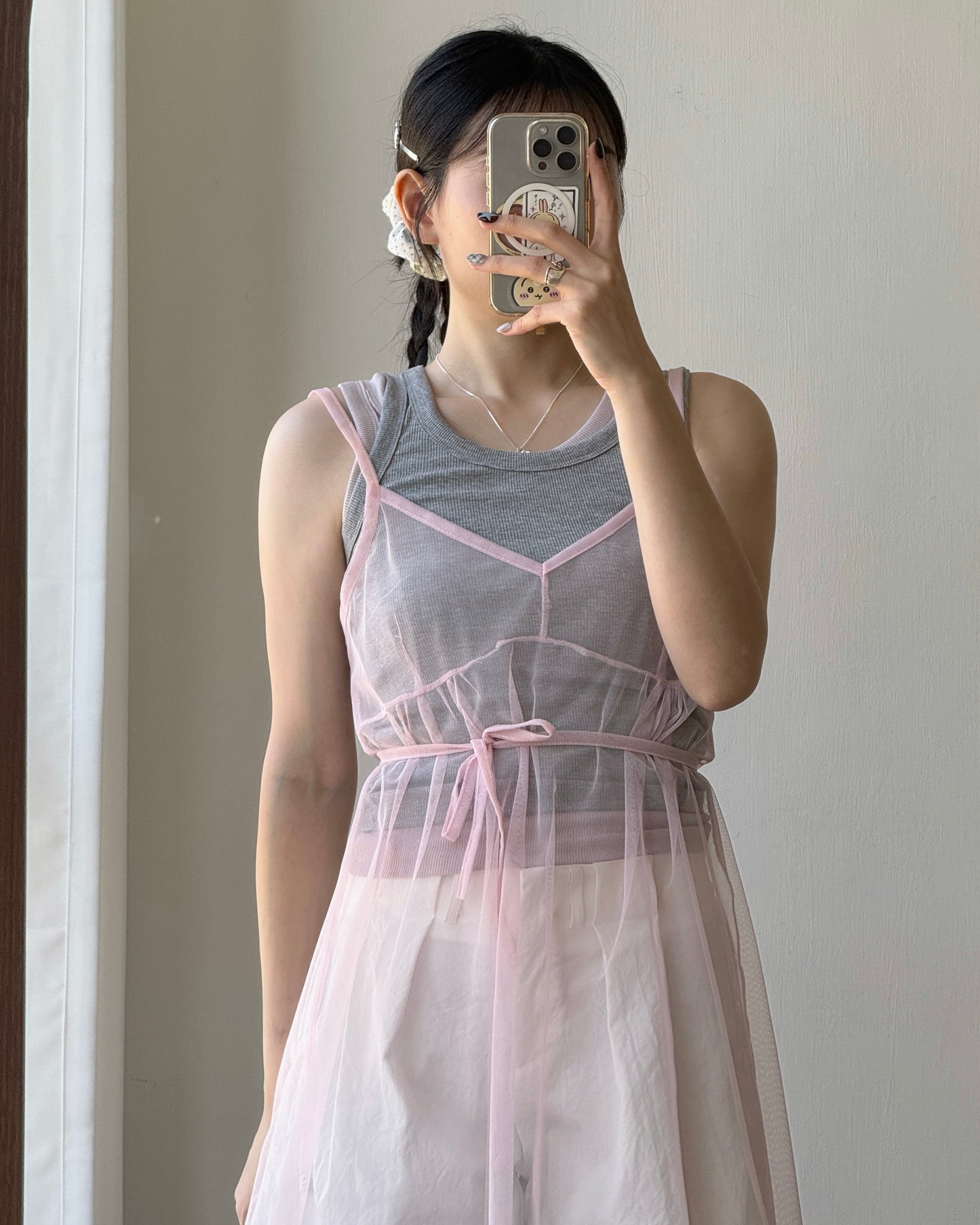 VT310 Mesh Ribbon Vest - White | Turquoise | Pink | Black