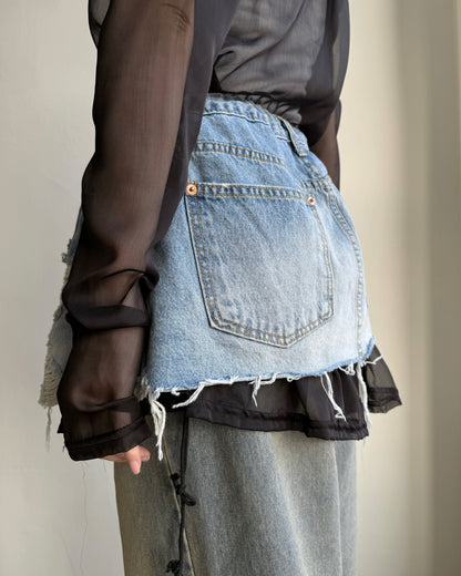 SK217 Denim Layered Skirt