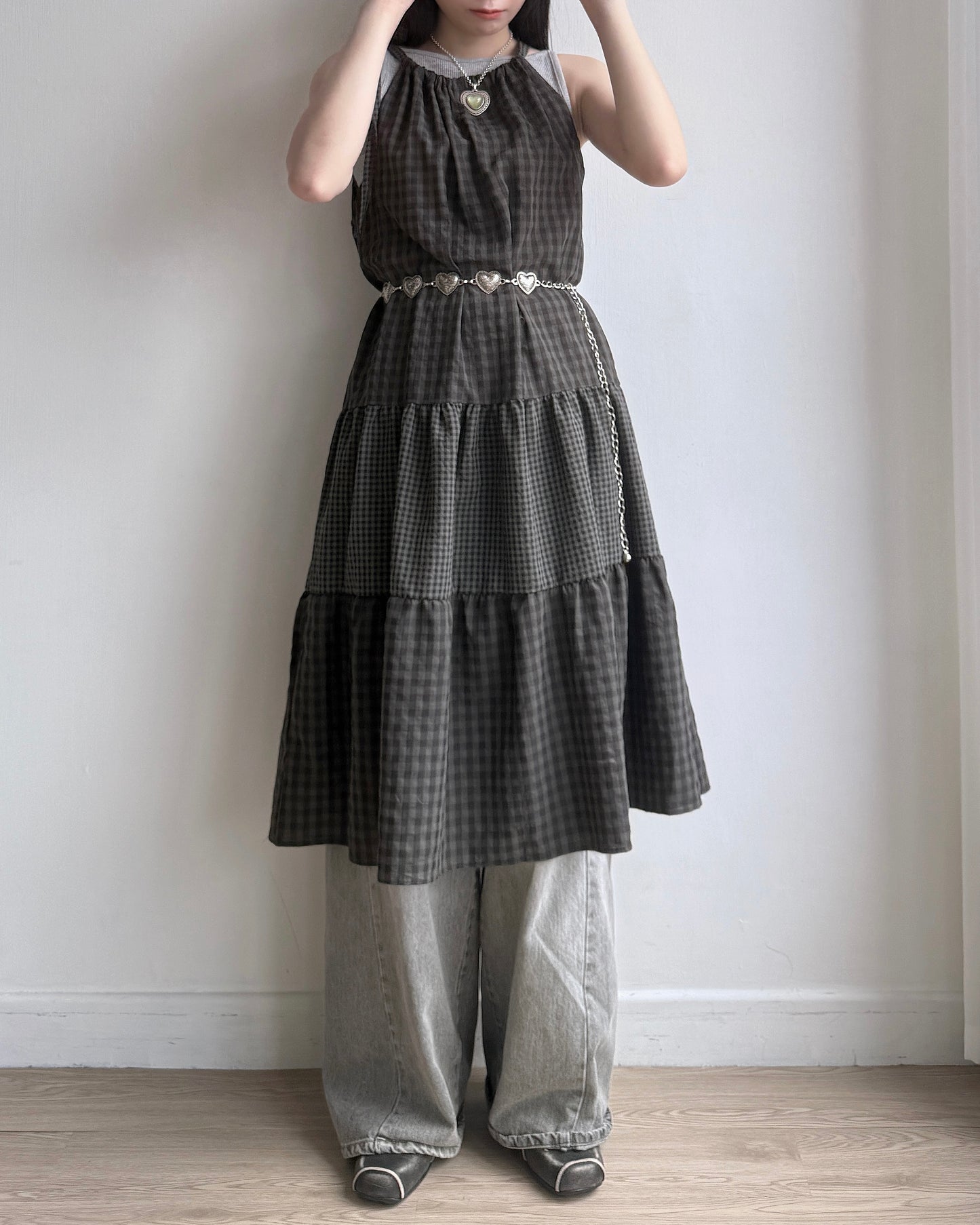 DS281 Check Halter OPS - Charcoal | Khaki