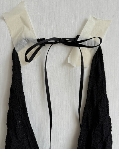 VT296 Half Halter Blouse - Ivory | Black