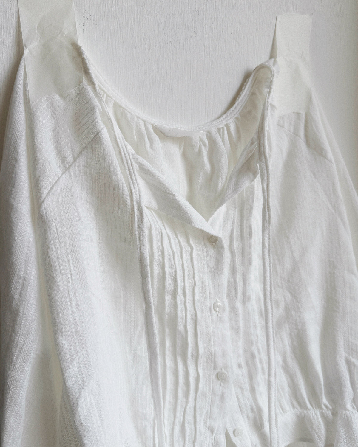 TP620 Pintuck Tie Blouse - Black | White