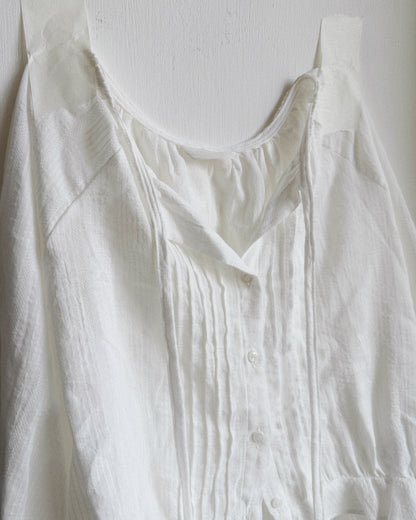 TP620 Pintuck Tie Blouse - Black | White