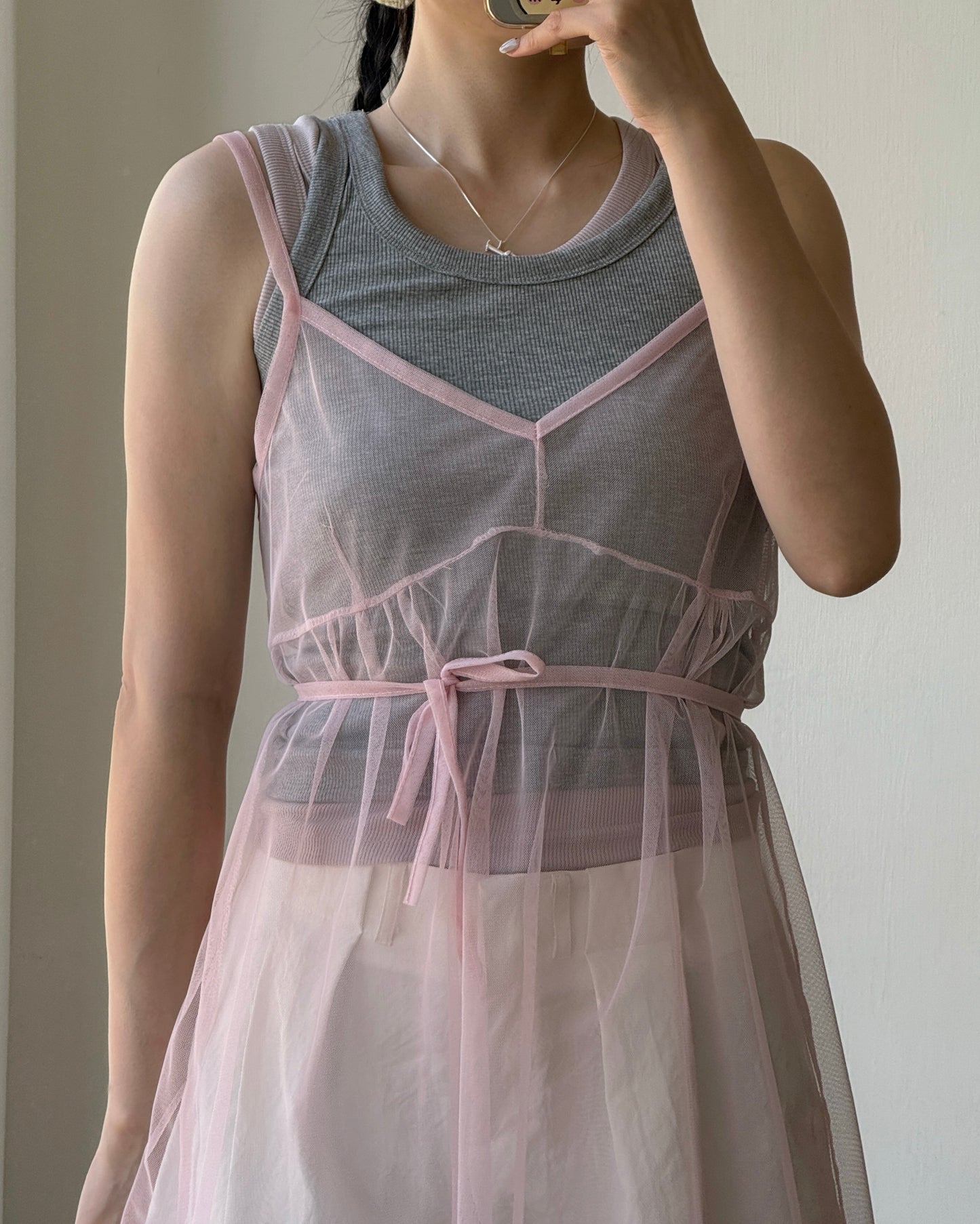 VT310 Mesh Ribbon Vest - White | Turquoise | Pink | Black