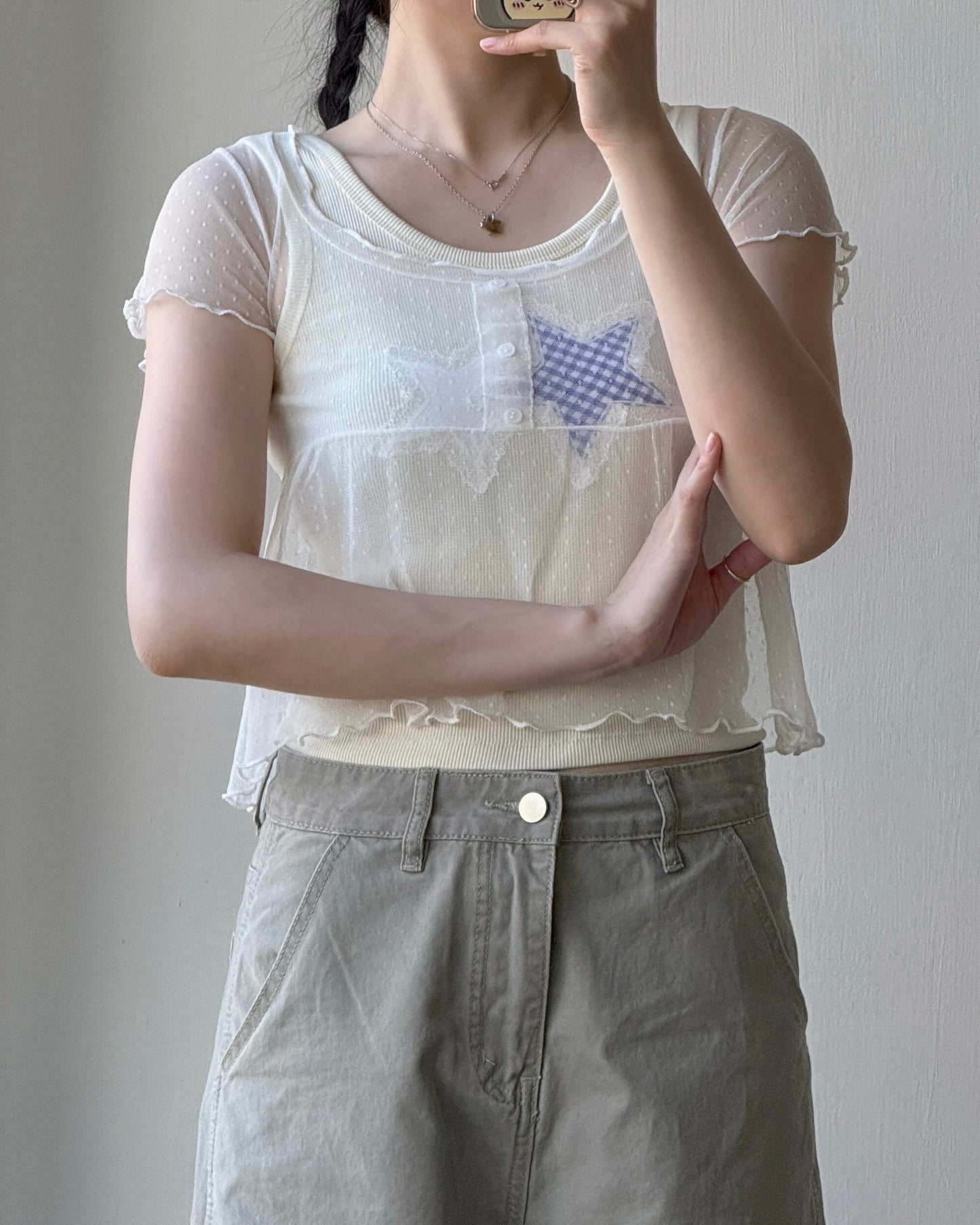 VT307 Star Ribbed Sleeveless - Gray | Butter