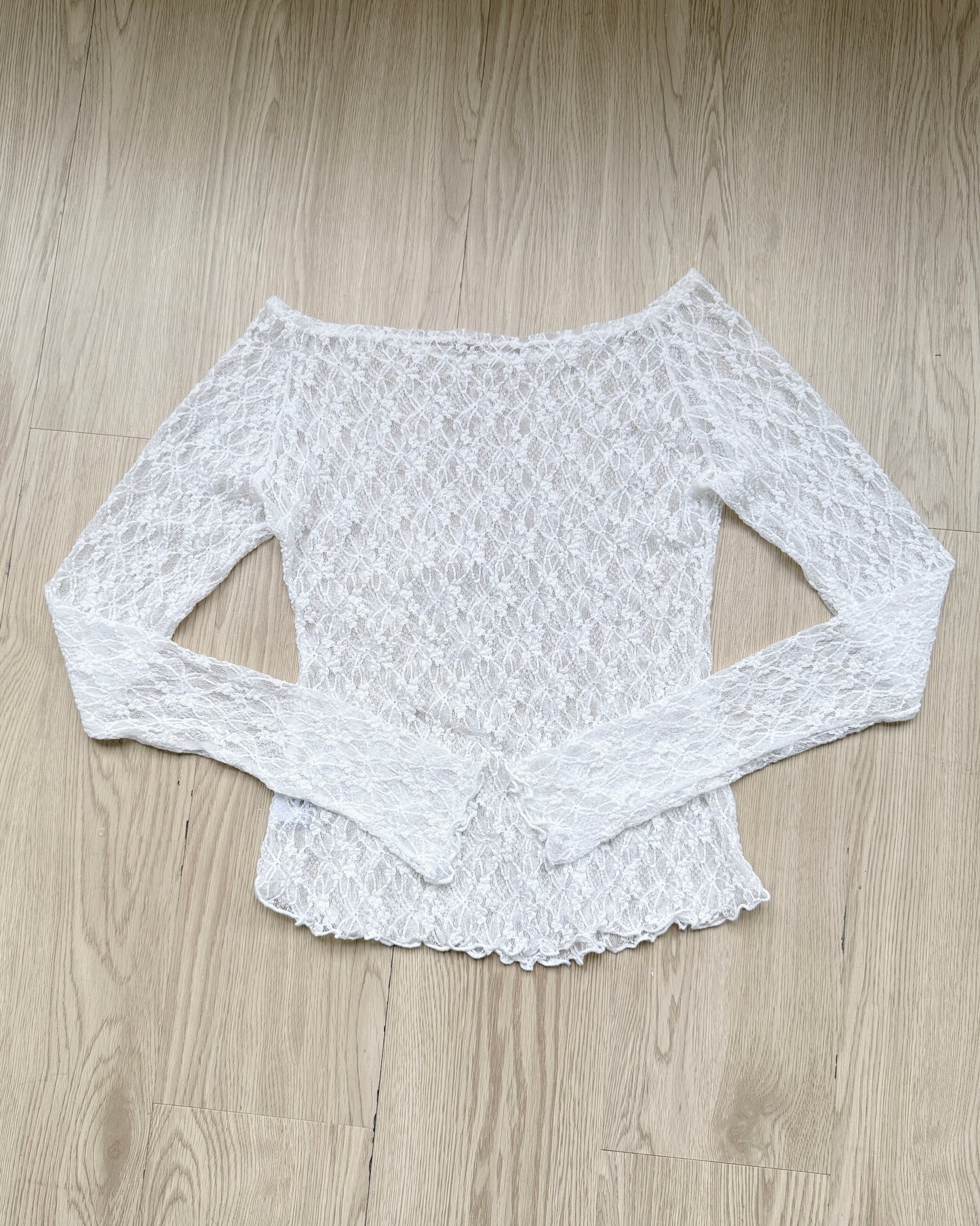 TP554 off-shoulder Lace Top - White | Black