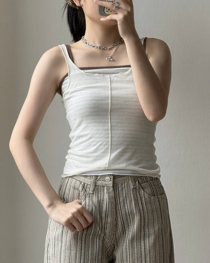 VT293 Striped Vest - Green | Navy