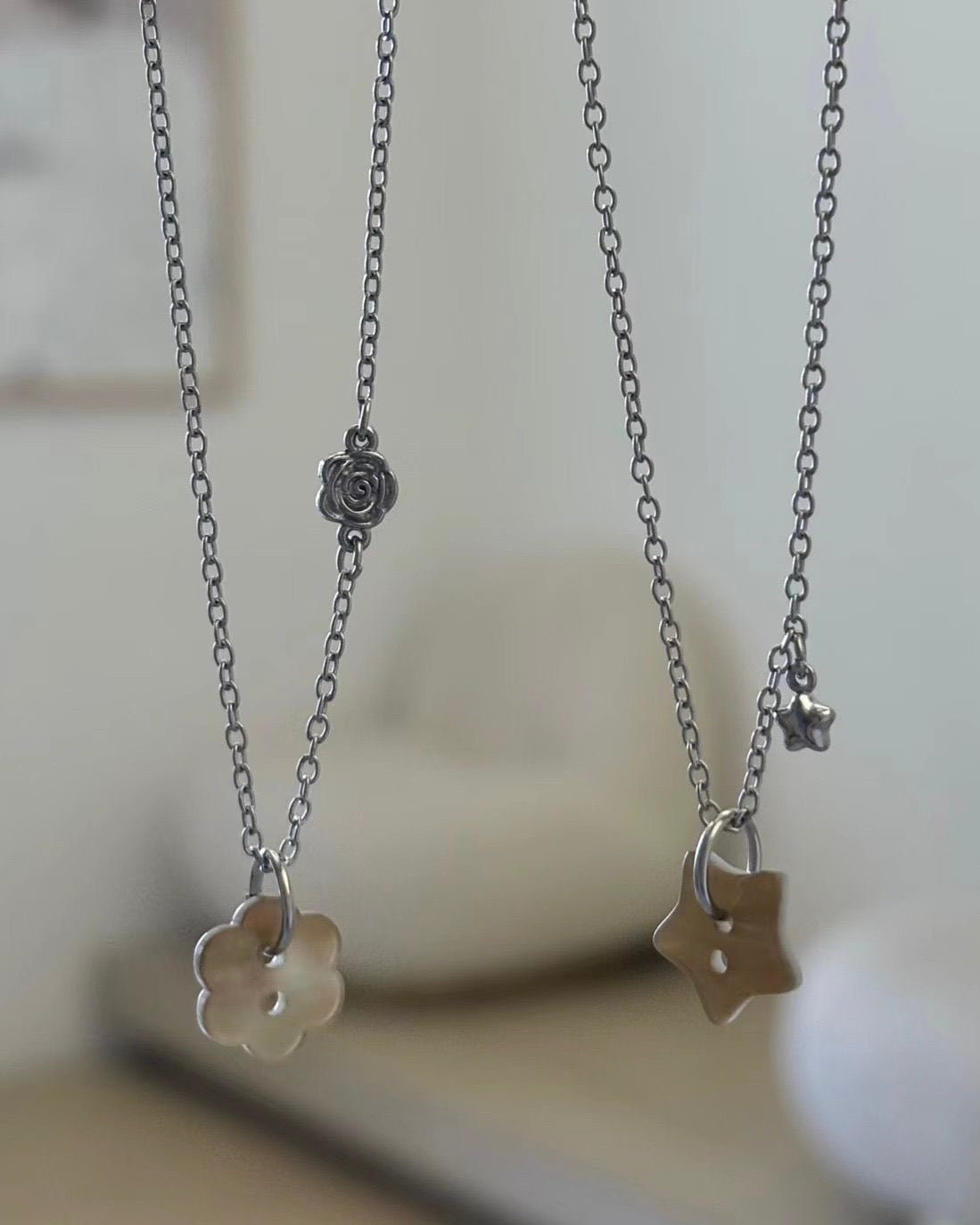KA413 FA / Star Button Necklace