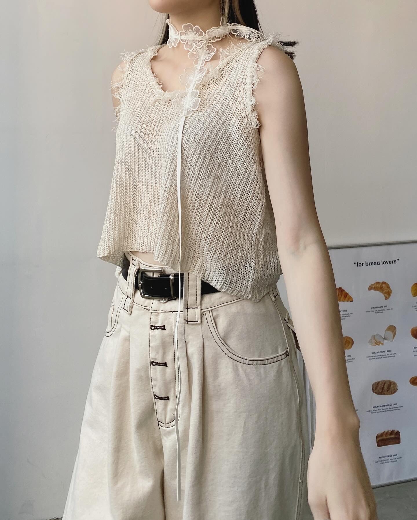 現貨 VT217 SOSO Vest - Ivory | Charcoal