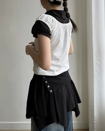TP584 DotDot Collar TEE - White | Black