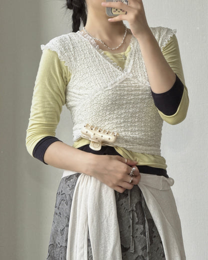 TP613 3/4 Sleeve Slim Top - Yellow | Gray | White | Navy