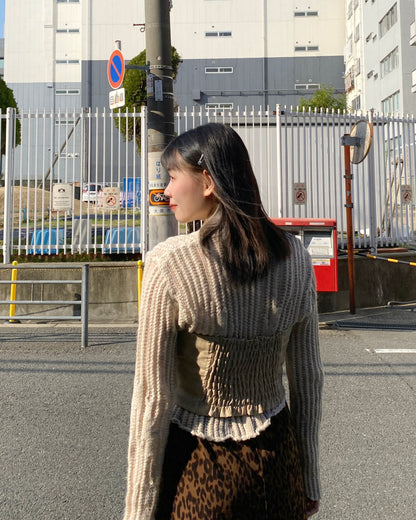 現貨 TP489 PU Leather Tube Top - Ivory