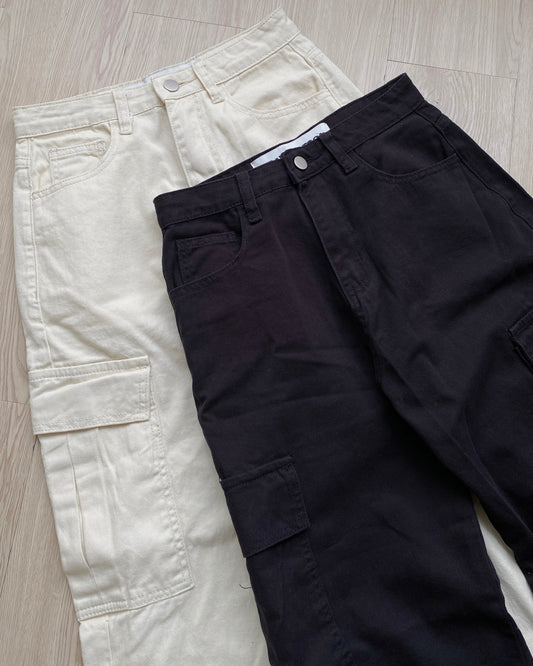 現貨 PT070 Cargo Pants - Ivory | Black