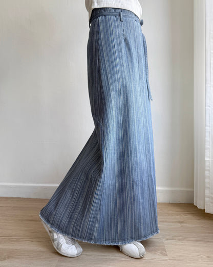 現貨 SK193 Long Denim Skirt - Blue | Black