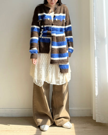 DS285 Lace-trimmed Shirred Patch OPS - Ivory | Black