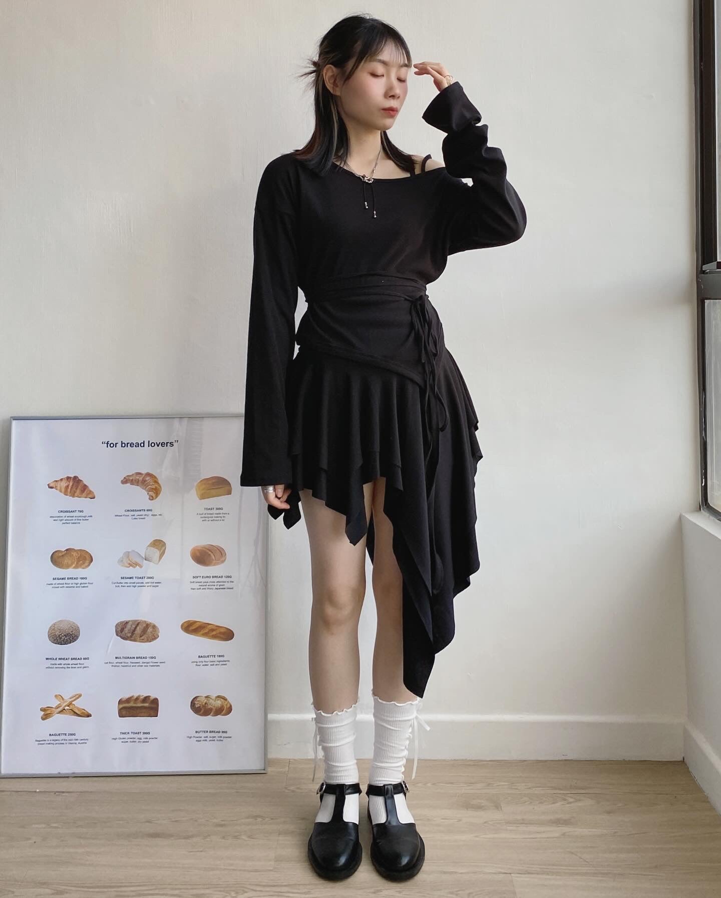 現貨 SK175 Irregular Skirt - Black