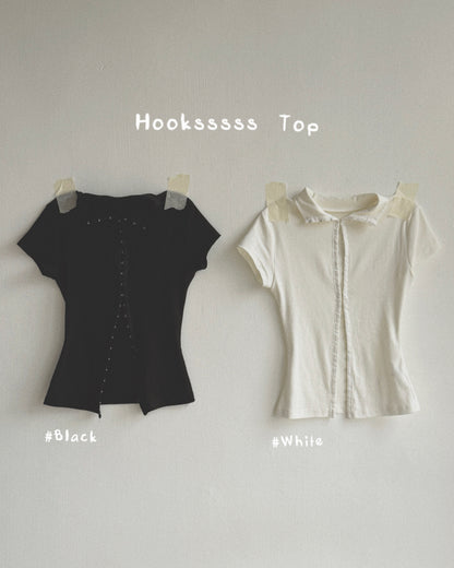 TP603 Hooksssss Top - White | Black
