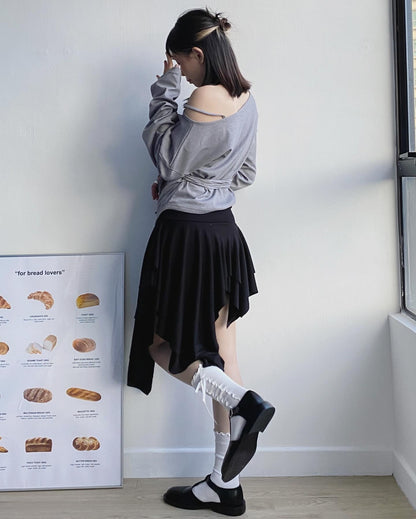 現貨 SK175 Irregular Skirt - Black